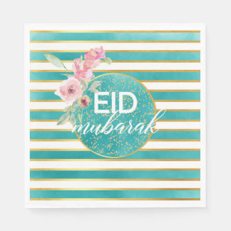 Guardanapo De Papel Eid Teal e Dourado Napkin