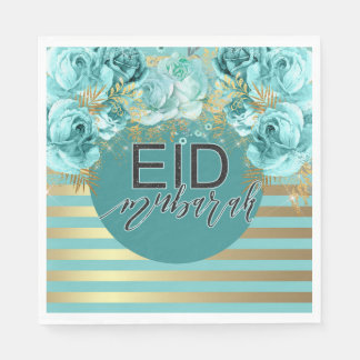 Guardanapo De Papel Eid Teal Floral Napkin