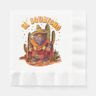 Guardanapo De Papel El Squatcho Bigfoot com Maraca, Sombrero e Ponc