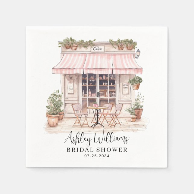 Guardanapo De Papel Ela Disse Oui Sim Chá de panela Francês Paris Café (Frente)