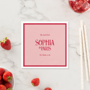 Guardanapo De Papel Ela Disse Que O Pássaro Estaria Em Paris Rosa E Ve