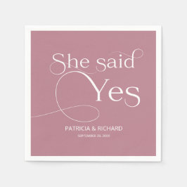 Guardanapo De Papel Ela Disse Que Sim Festa de noivado Rosa