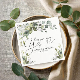 Guardanapo De Papel Ela Disse Sim Festa de noivado Bonita Napkins