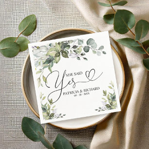 Guardanapo De Papel Ela Disse Sim Festa de noivado Bonita Napkins