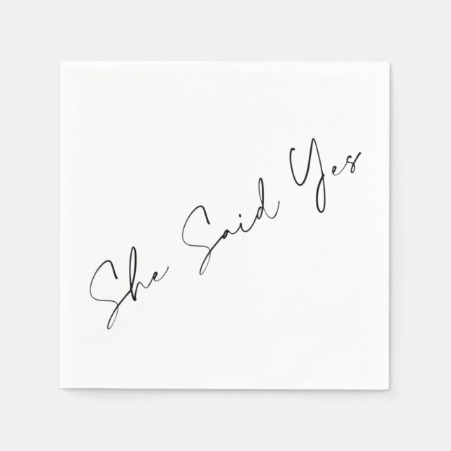 Guardanapo De Papel Ela Disse Sim, Tipografia Elegante (Frente)