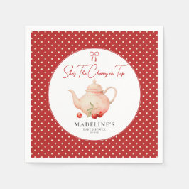 Guardanapo De Papel Ela é a cereja no papel de Chá de fraldas superior