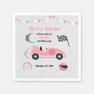 Guardanapo De Papel Ela é uma Festa de Aniversário de Carro de Corrida