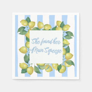 Guardanapo De Papel "Ela Encontrou Seu Amor" Azul e Limão