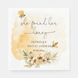 Guardanapo De Papel Ela Encontrou Seu Chá de Noiva Floral Abelha Mel