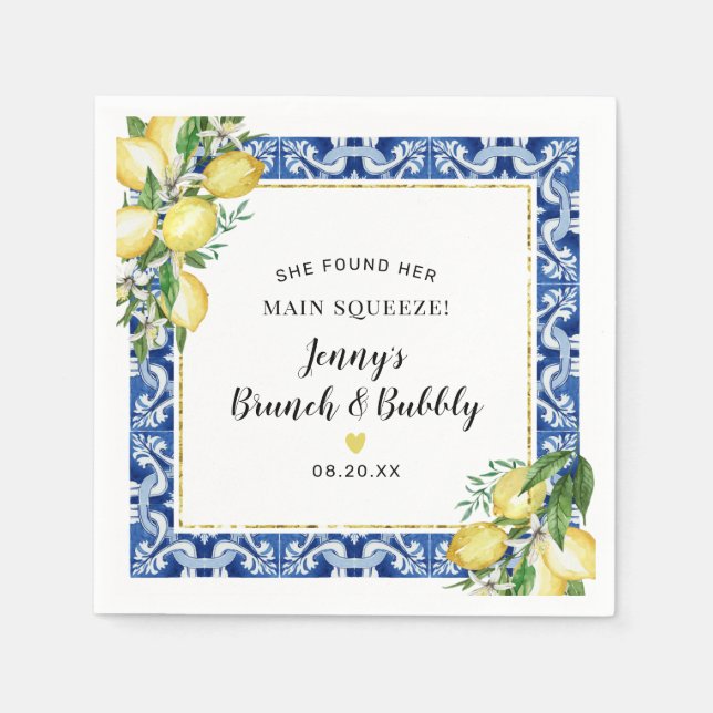 Guardanapo De Papel Ela Encontrou Sua Borracha Principal De Limão Limã (Frente)