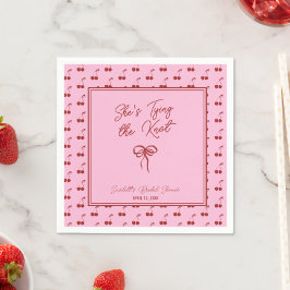 Guardanapo De Papel Ela está Amarrando o Nó Coquetel para Chá de Panel