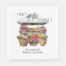 Guardanapo De Papel Ela Está Fora do Mercado Floral Shop Chá de Noiva