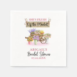 GUARDANAPO DE PAPEL ELA ESTÁ FRESCA DO MERCADO SINAL FLORAL DE BEM-VIN