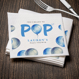 Guardanapo De Papel Ela está pronta para Pop Balões Chá de fraldas Azu