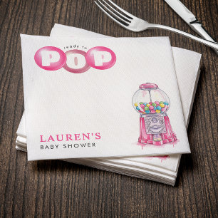 Guardanapo De Papel Ela está pronta para Pop Bubblegum, Chá de fraldas