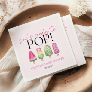 Guardanapo De Papel Ela está pronta para Pop! Chá de fraldas