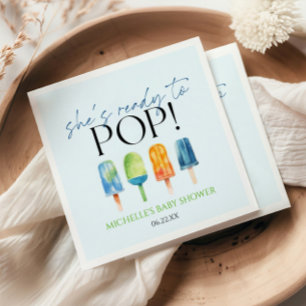 Guardanapo De Papel Ela está pronta para Pop! Chá de fraldas