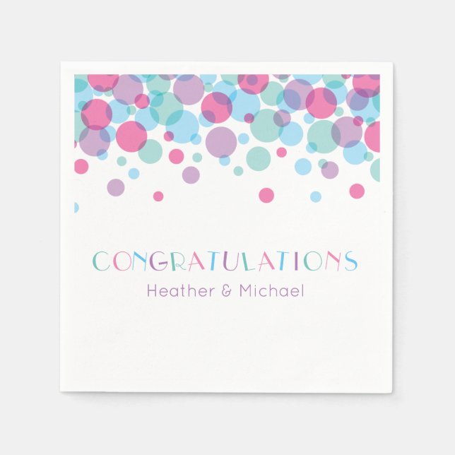 Guardanapo De Papel Ela está pronta para Pop Chá de fraldas Bolinhas (Frente)