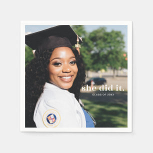 Guardanapo De Papel Ela Fez Um Anúncio De Graduação Foto