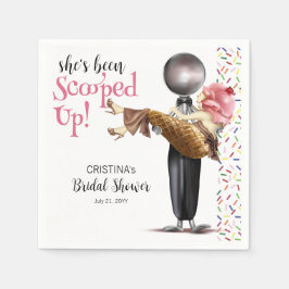 Guardanapo De Papel Ela foi esfregada no Sorvete de morango