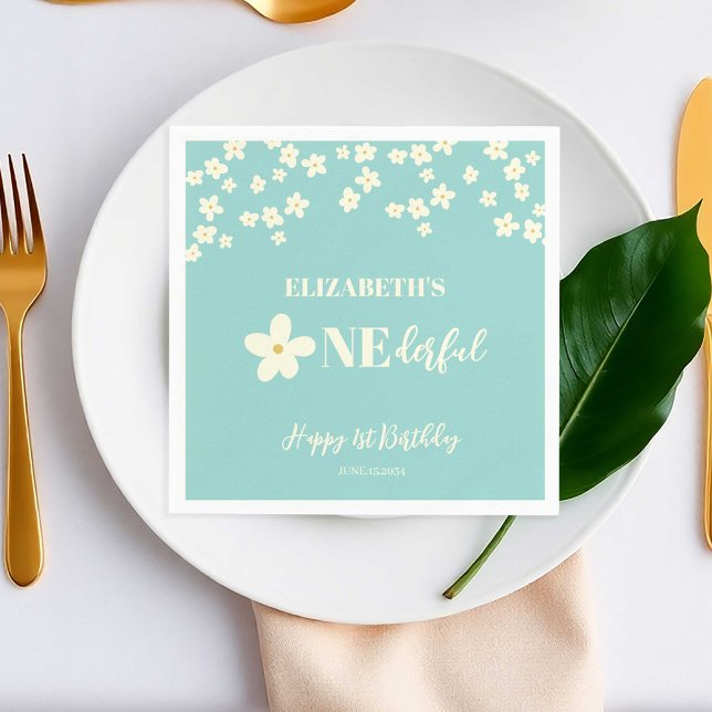 Guardanapo De Papel Ela não é adorável Daisy primeiro aniversario Flow (Criador carregado)