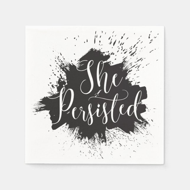 Guardanapo De Papel Ela Persiste Cocktail Napkin (Frente)
