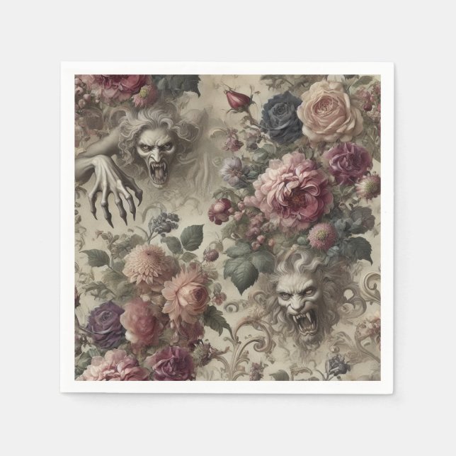 Guardanapo De Papel Ela tem velas - Floral Gótico (Frente)