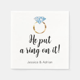 Guardanapo De Papel Ele Colocou um Anel nisso Brincos de Diamante Fest