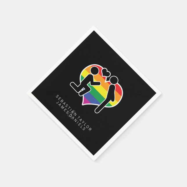 Guardanapo De Papel Ele Disse Sim Sr. E Sr. Proposta Gay Wedding (Canto)