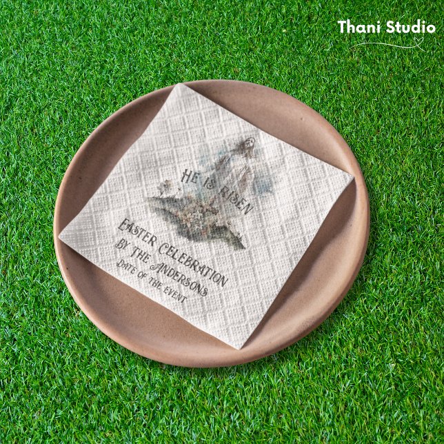 Guardanapo De Papel Ele é Risen Páscoa Religiosa Cruz Cristã (Criador carregado)