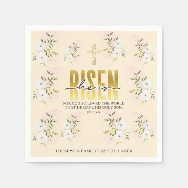 Guardanapo De Papel Ele Está Riscado, Páscoa De Areia Religiosa (Frente)