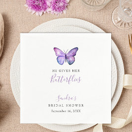 Guardanapo De Papel Ele lhe dá borboletas Chá de panela borboleta