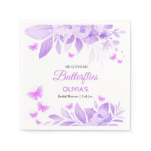 Ele Me Dá Borboletas no Coração Chá de Noiva Roxo