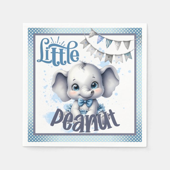 Guardanapo De Papel Elefante Azul Cutie - Pequeno amendoim (Frente)