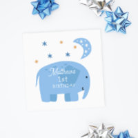 Elefante azul engraçado. Crianças bonitas / aniver