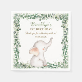 Guardanapo De Papel Elefante Bonito Verde Sexo primeiro aniversario Ne