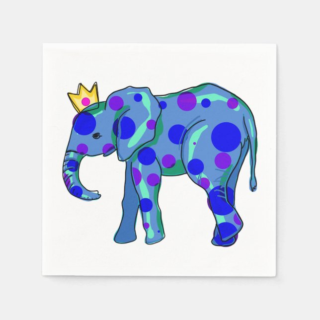 Guardanapo De Papel Elefante com Bolinhas Napkins (Frente)