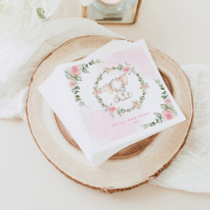 Guardanapo De Papel Elefante cor-de-rosa-plana Napkins