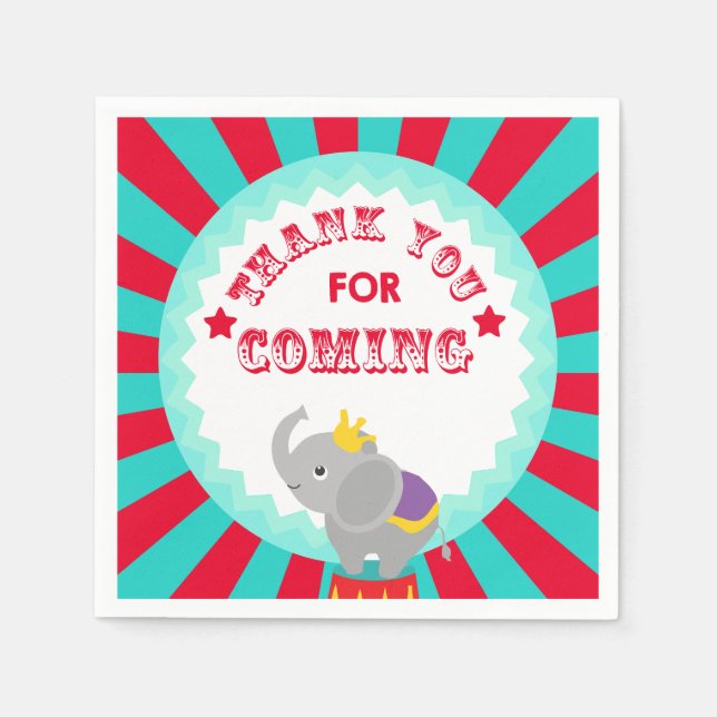Guardanapo De Papel elefante de circo (Frente)