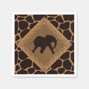 Guardanapo De Papel Elefante do tema do safari sobre o impressão do