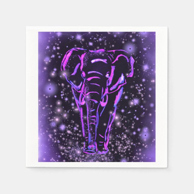 Guardanapo De Papel Elefante Roxo Napkins (Frente)