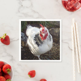 Guardanapo De Papel "Elegância Espetacular: Charme de Galinha Branca N
