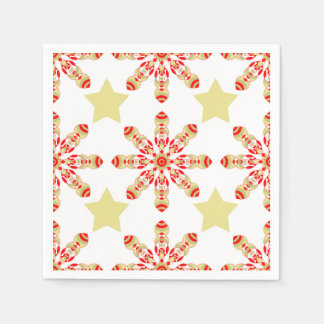 Guardanapo De Papel elegância festiva: padrão estrelado vermelho e our