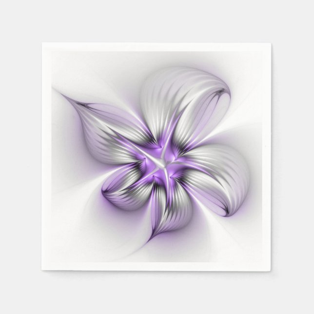 Guardanapo De Papel Elegância Floral Moderna Abstrato Violet Art (Frente)