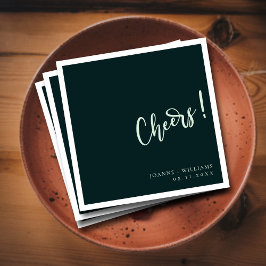 Guardanapo De Papel Elegância moderna! Mala Verde Escura - Casamento E