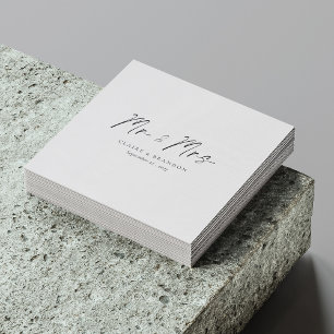 Guardanapo De Papel Elegância moderna! Preto e Branco Sr. & Sra. Weddi