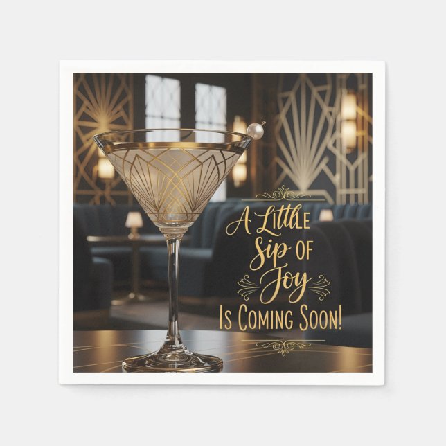 Guardanapo De Papel Elegant  A Little Sip of Joy Comming Soon (Frente)