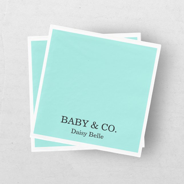 Guardanapo De Papel Elegant Baby & Co Black Teal Baby Shower (Criador carregado)