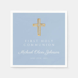 Guardanapo De Papel Elegant Blue Religious First Holy Communion