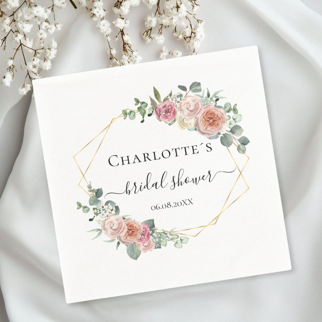 Guardanapo De Papel Elegant Boho Pastel   (Personalized Elegant Boho Pastel Napkins)